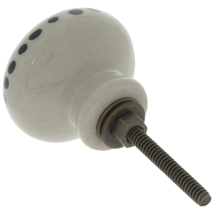 Gray & Black Polka Dot Knob Hobby Lobby 1859123