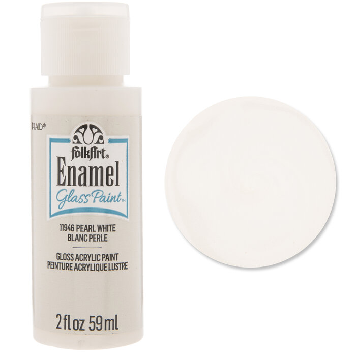 Pearl White FolkArt Enamel Glass Acrylic Paint Hobby Lobby 2181311