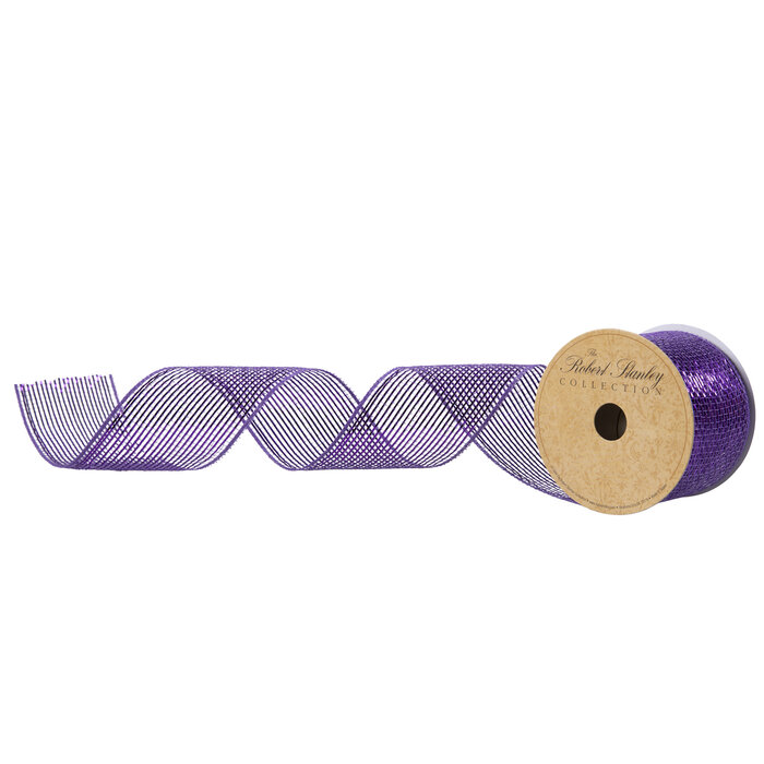 Purple Metallic Deco Mesh Ribbon 2 1/2" Hobby Lobby 971390