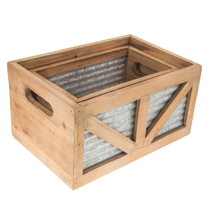 Corrugated Metal Backed Crate Set Hobby Lobby 1500222