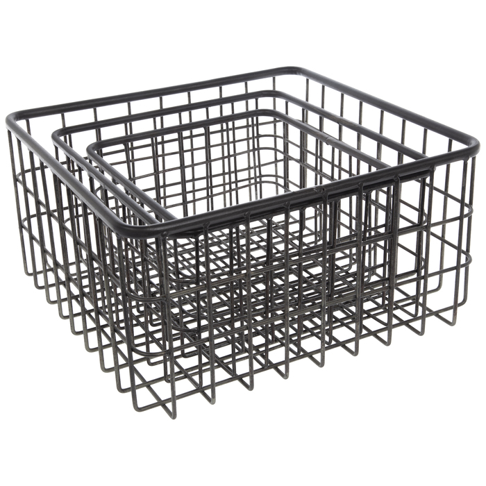 Gathering Berry Nesting Wire Baskets With Handles Set of 3 Vintage Inspired Gathering Berry Nesting Wire Baskets With Handles Set of 3 Vintage Inspired