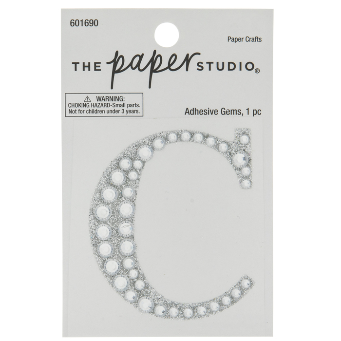Silver Glitter & Rhinestone Letter Sticker C Hobby Lobby 601690