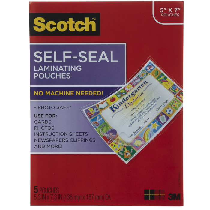 Scotch SelfSeal Laminating Pouches 5" x 7" Hobby Lobby 1887363