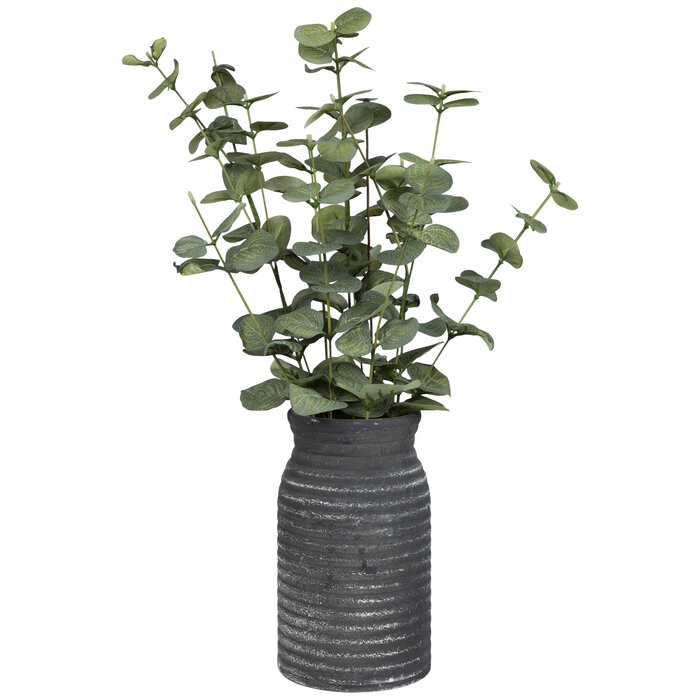 Eucalyptus In Black Ribbed Vase Hobby Lobby 2177863