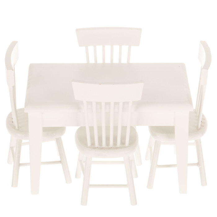 White Miniature Dining Table & Chairs Hobby Lobby 1337971