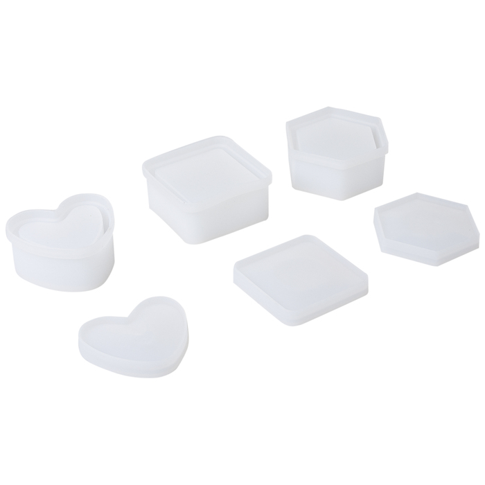 Heart, Square & Hexagon Box Resin Molds Hobby Lobby 2034270