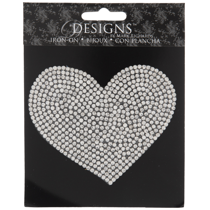 Clear Rhinestone Heart IronOn Applique Hobby Lobby 1198696