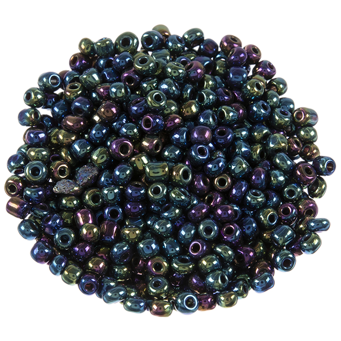 Black Rainbow Glass Seed Beads 6/0 Hobby Lobby 2030872
