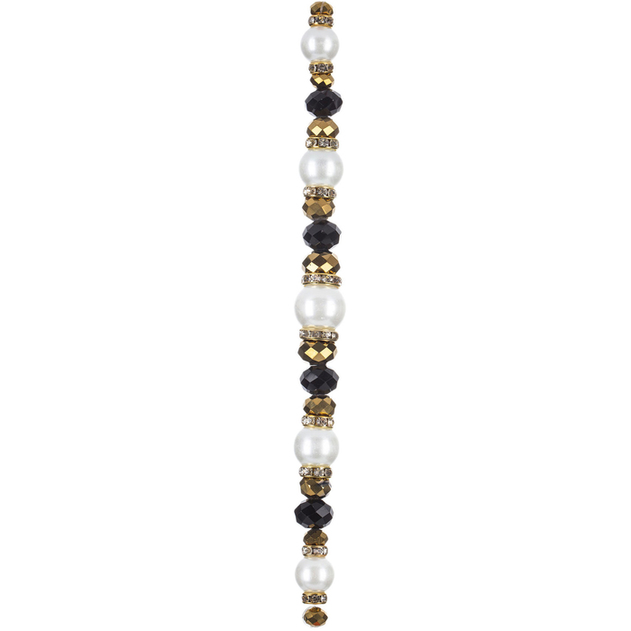 Black & White Glass Pearl & Rhinestone Bead Strand | Hobby Lobby | 930925