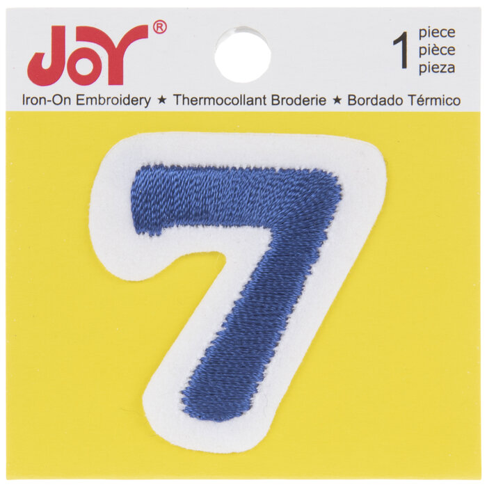 Blue Embroidered Number IronOn Applique 7 Hobby Lobby 472787