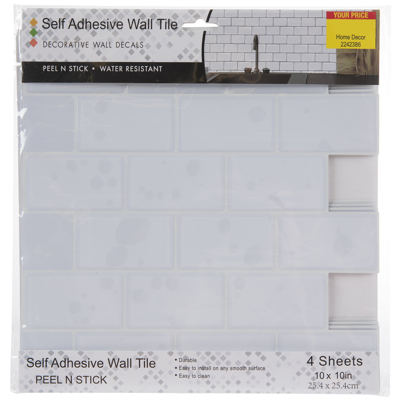 White Brick Tiles Vinyl Wall Art Hobby Lobby
