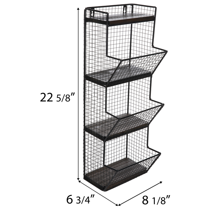 Black ThreeTiered Metal Wall Basket Hobby Lobby 1458306