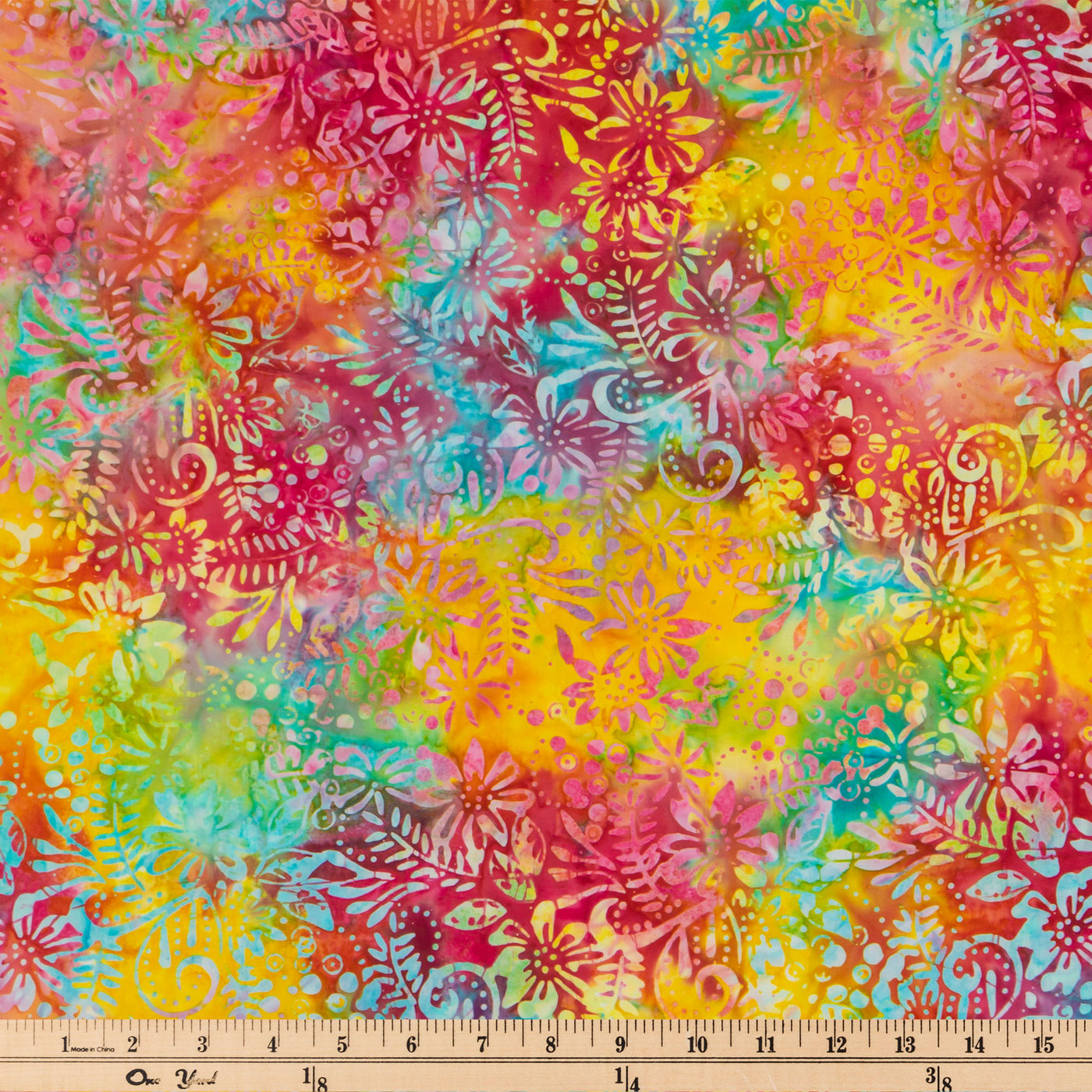 Stars Yellow Batik Fabric