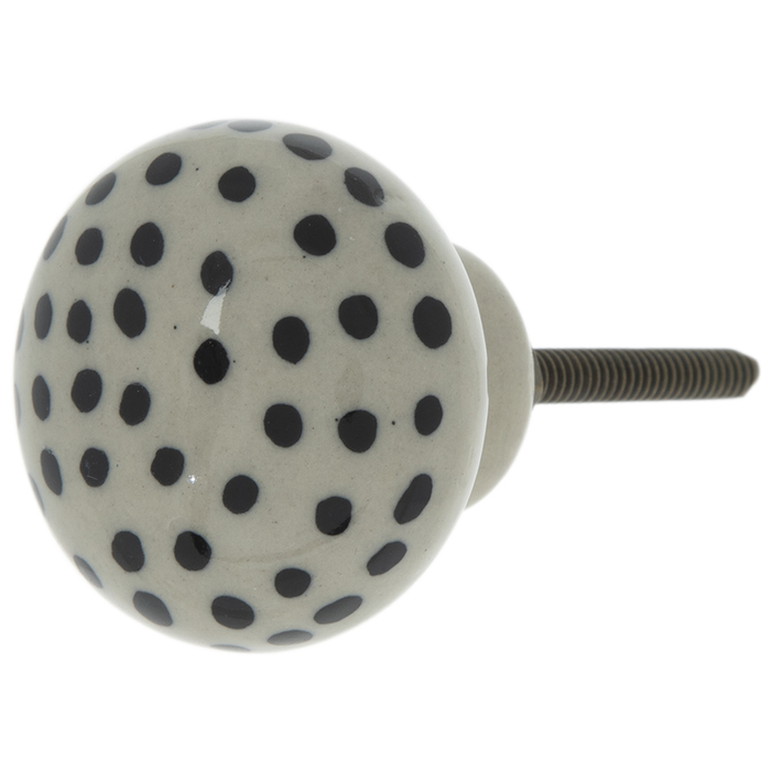 Gray & Black Polka Dot Knob Hobby Lobby 1859123