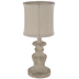 Distressed Cream Pedestal Lamp