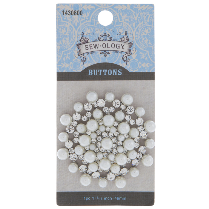 Pearl & Rhinestone Round Shank Button 49mm Hobby Lobby 1430800