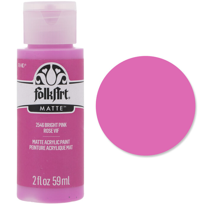 Bright Pink FolkArt Acrylic Paint Hobby Lobby 444224