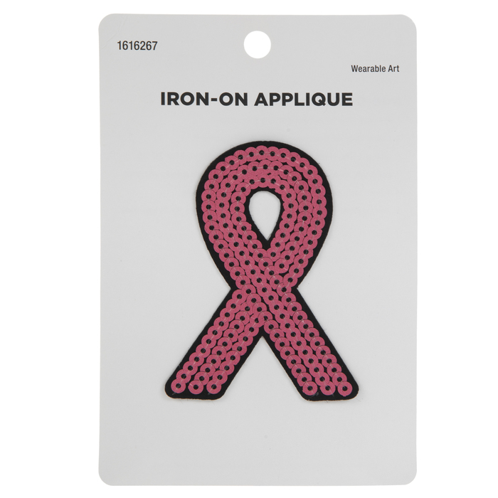 Pink Ribbon Sequin IronOn Applique Hobby Lobby 1616267