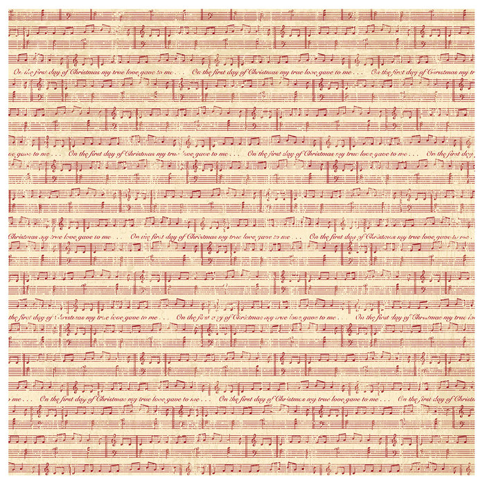 Christmas Sheet Music Scrapbook Paper 12" x 12" Hobby Lobby 523613