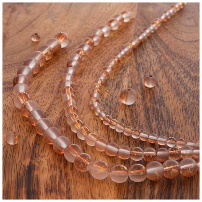 Full 14 Inch Strand Small Brown Glass Bead S5365 Small Round 4mm Beads 88 Pcs Brown Faceted