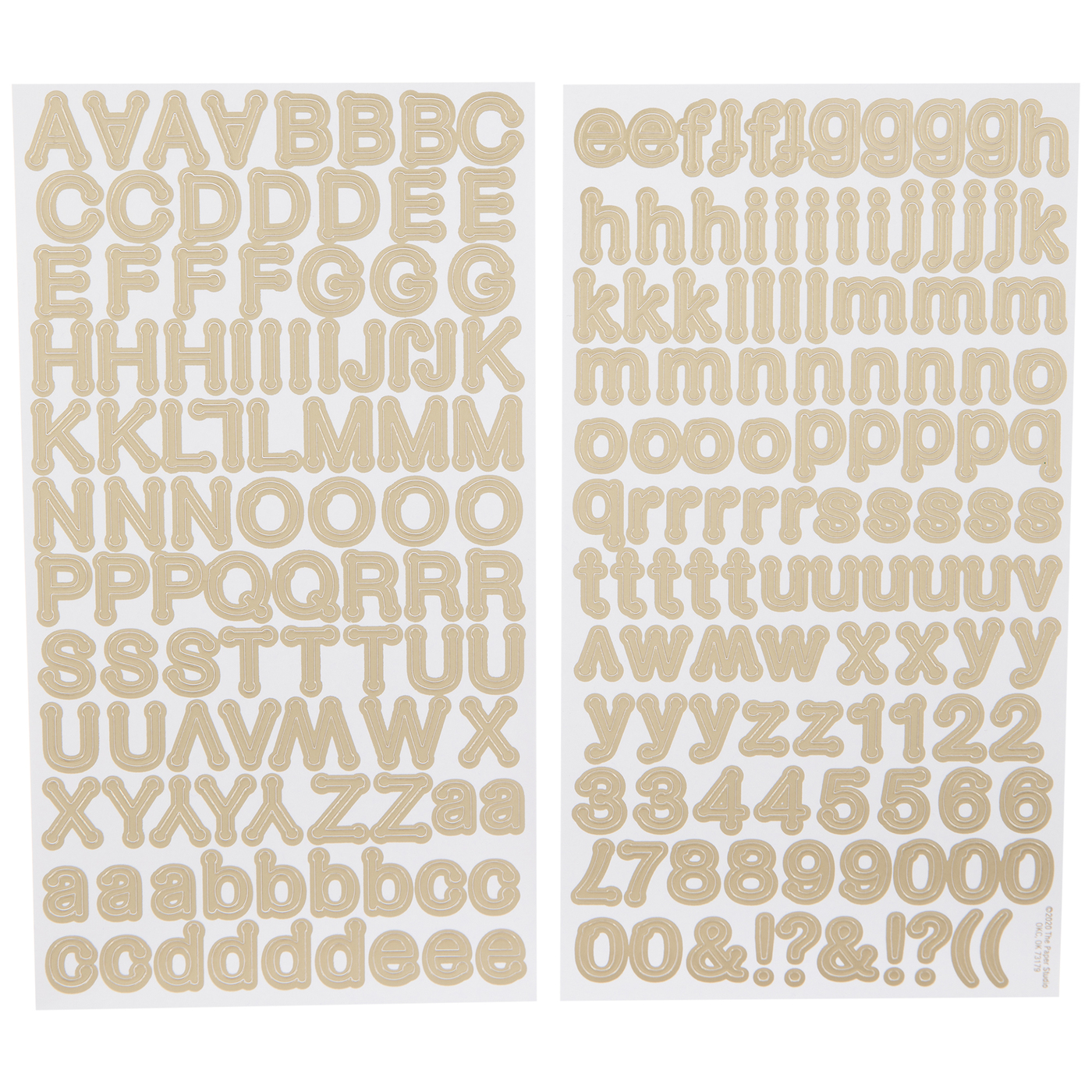 Package 2 Sheets FOIL ALPHA Stickers The Paper Studio ALPHABET GOLD Package 2 Sheets FOIL ALPHA Stickers The Paper Studio ALPHABET GOLD