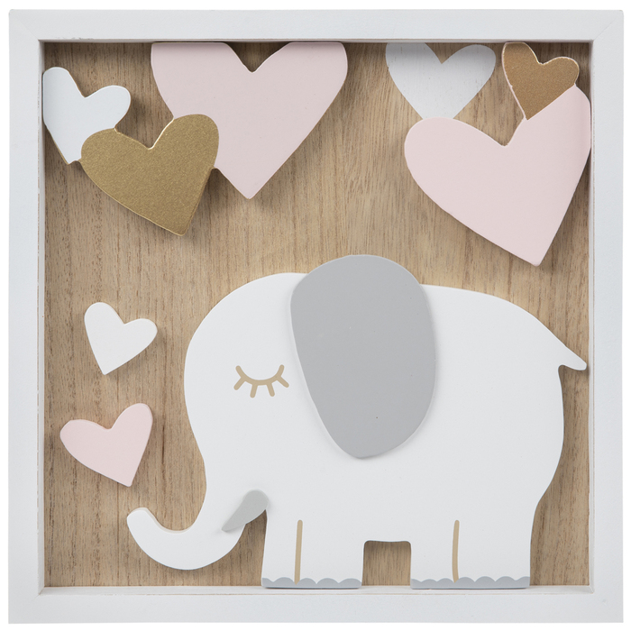 Elephant & Hearts Square Wood Wall Decor Hobby Lobby 1951268