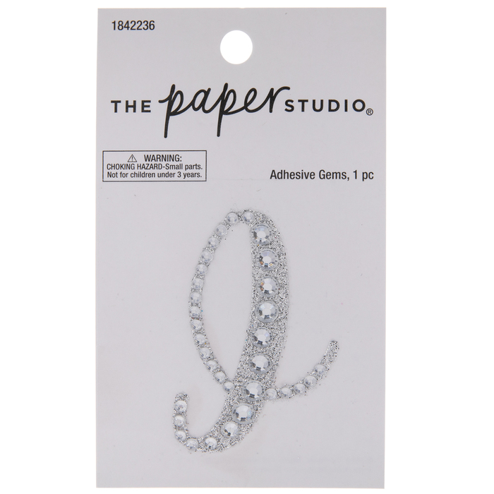Silver Letter Glitter & Rhinestones Sticker I Hobby Lobby 1842236