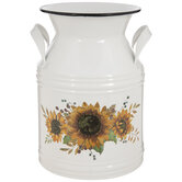 Sunflower Metal Milk Can