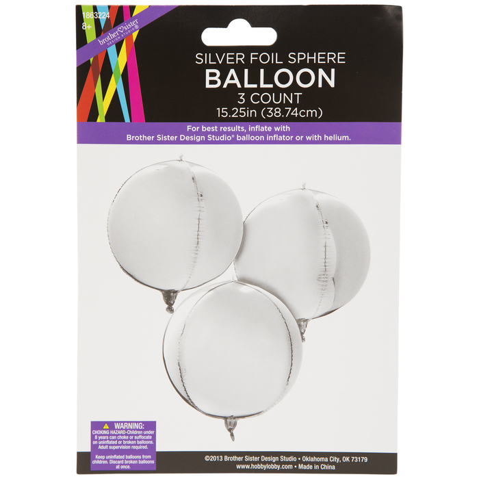 Silver Foil Sphere Balloons Hobby Lobby 1863224