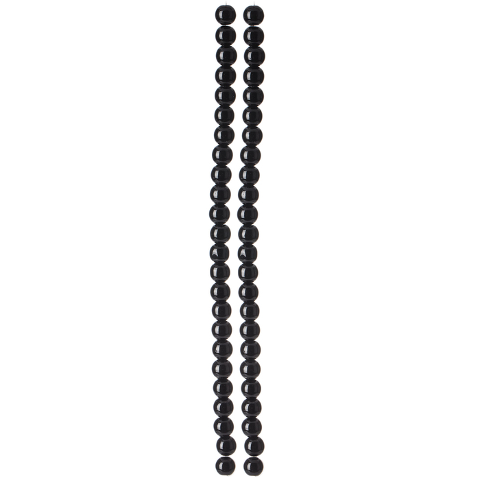 Jet Black Round Glass Bead Strands 8mm Hobby Lobby 499541