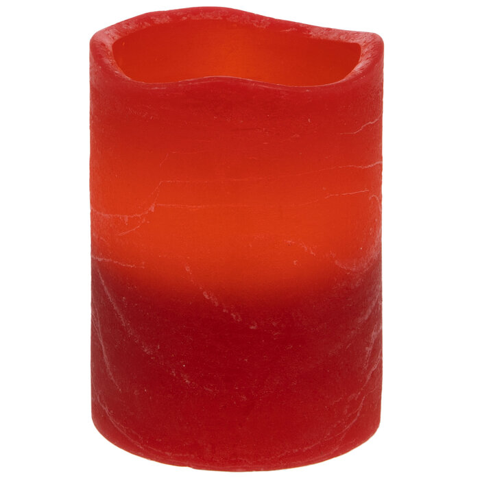 Red Distressed LED Pillar Candle 3" x 4" Hobby Lobby 629451