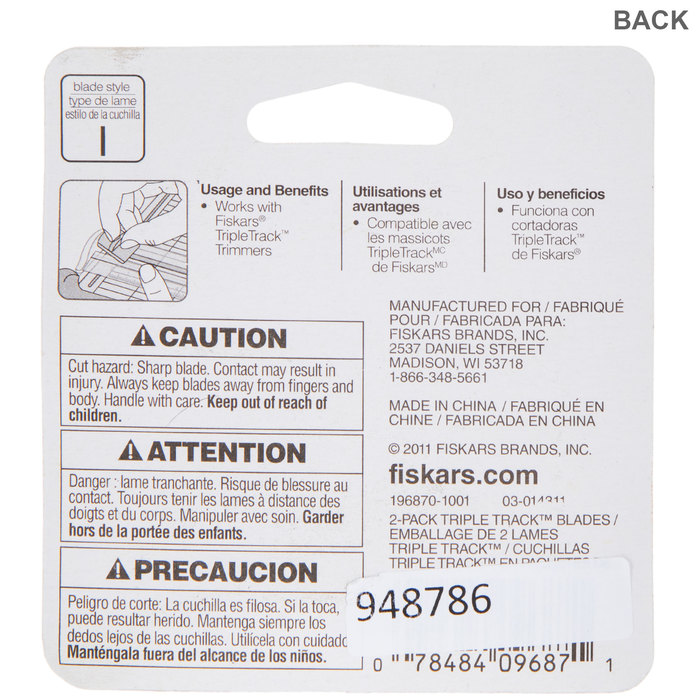 Fiskars Triple Track Trimmer Blades Hobby Lobby 948786