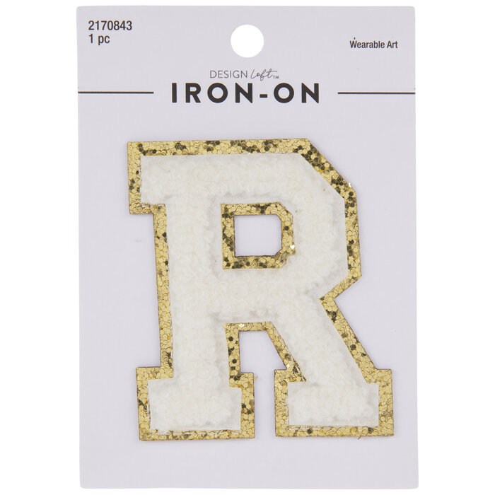 Chenille Letter IronOn Patch R 2 1/2" Hobby Lobby 2170843