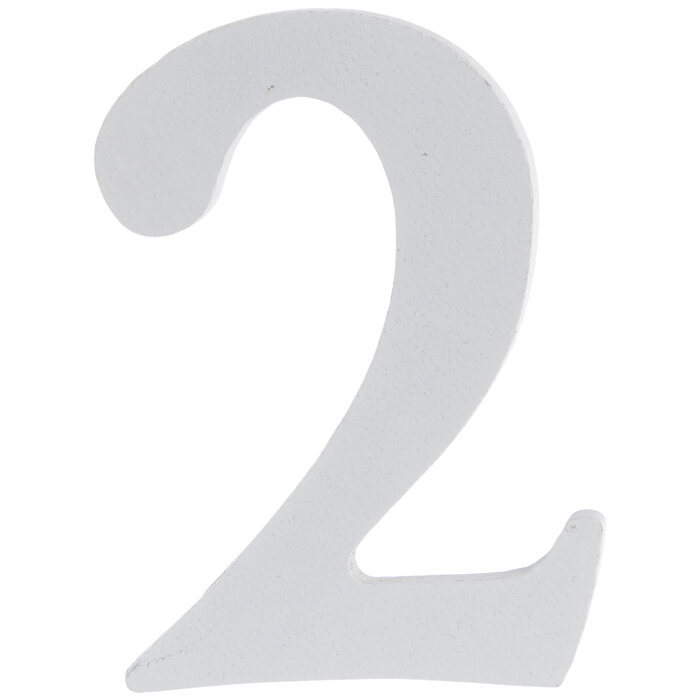 White Wood Number 2 2 1/2" Hobby Lobby 2091130