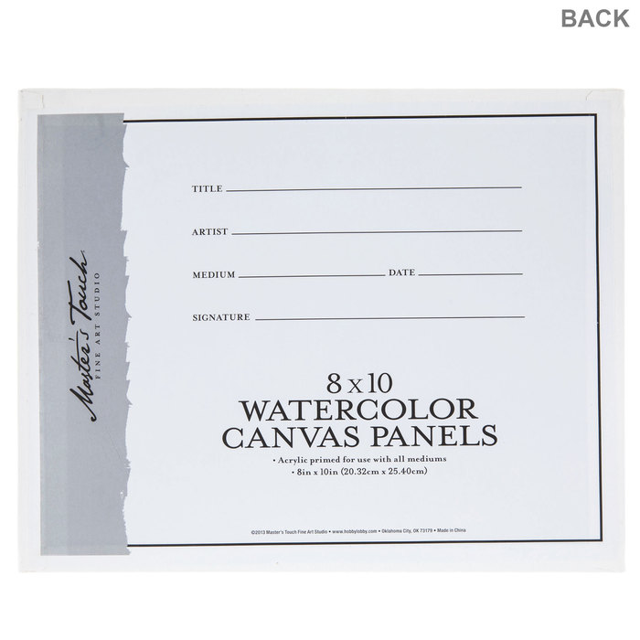 Master's Touch Watercolor Blank Canvas Panel Set 8" x 10" Hobby