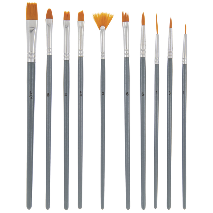 Assorted Taklon Paint Brushes 10 Piece Set Hobby Lobby 1806470