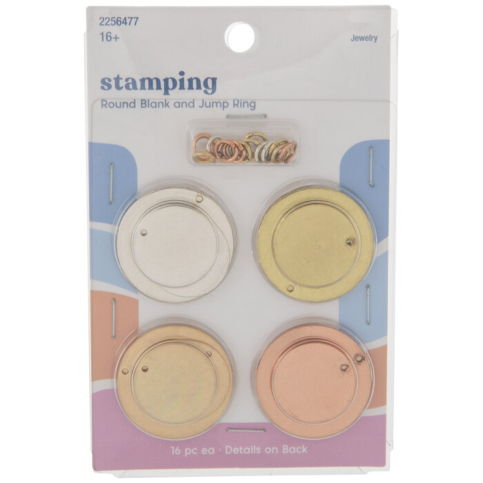 MultiColor Round Stamping Blanks & Jump Rings Hobby Lobby 2256477
