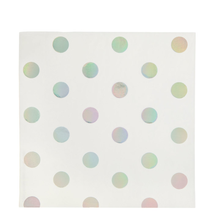White & Iridescent Polka Dot Napkins Large Hobby Lobby 1639285