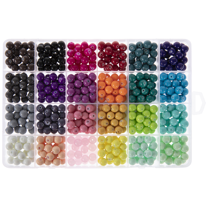 Assorted Round Coated Glass Beads 8mm Hobby Lobby 2034148