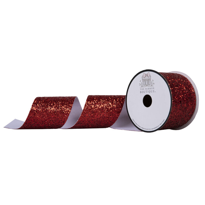 Red Glitter Cut Edge Ribbon 2 1/2" Hobby Lobby 1929959