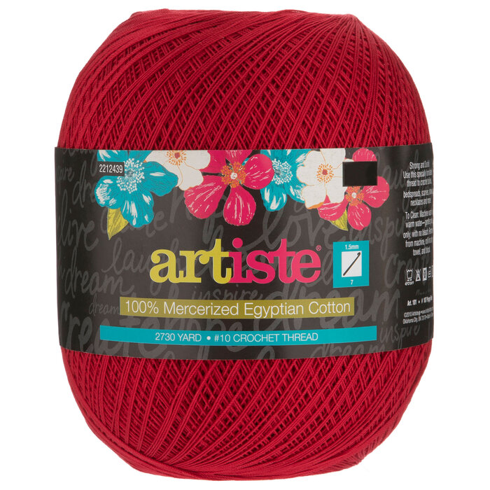 Poppy Red Artiste Jumbo Cotton Crochet Thread Hobby Lobby 2212439