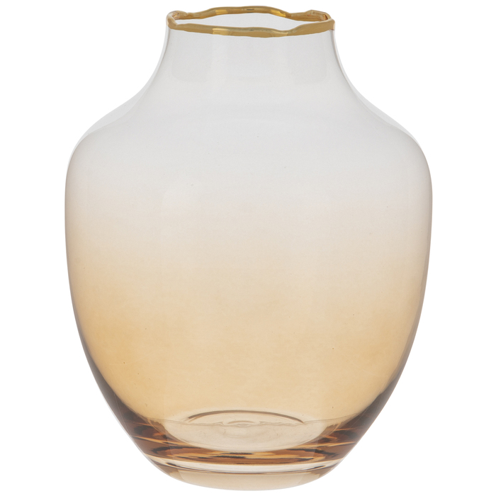 Amber Ombre Glass Vase With Gold Trim Hobby Lobby