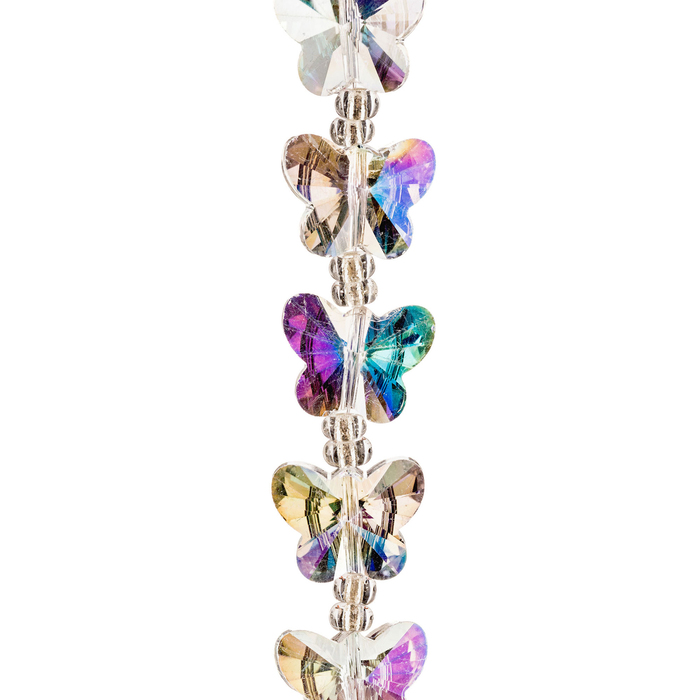 Crystal AB Gemcut Butterfly Glass Bead Strand Hobby Lobby 1237148