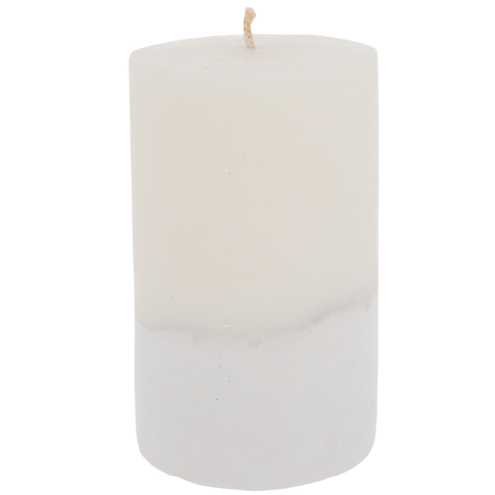 White & Ivory TwoTone Pillar Candle 4" x 6 1/2" Hobby Lobby 1944503
