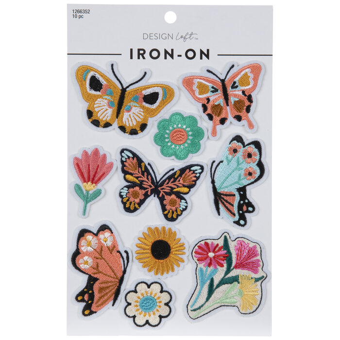 Butterfly & Flower IronOn Appliques Hobby Lobby 1266352