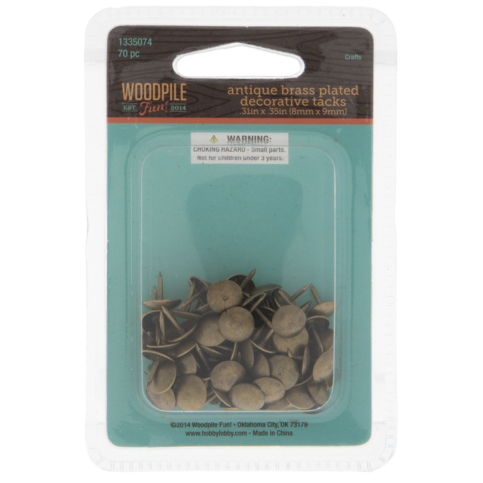 Antique Brass Plated Decorative Tacks 5/16" x 3/8" Hobby Lobby