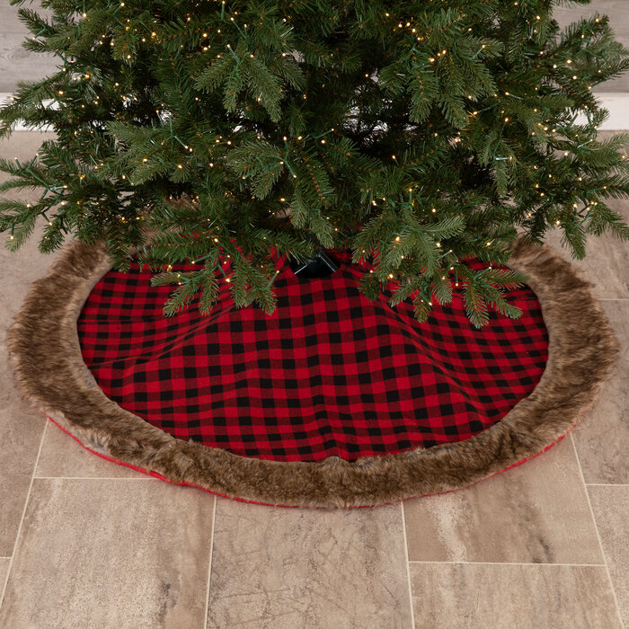 blue buffalo plaid tree skirt