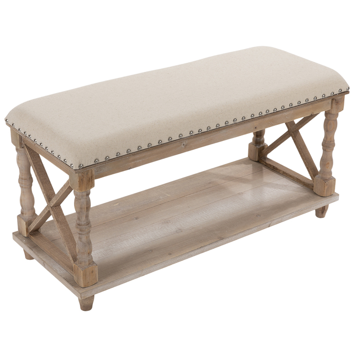 Whitewash Padded Wood Bench Hobby Lobby 2010510