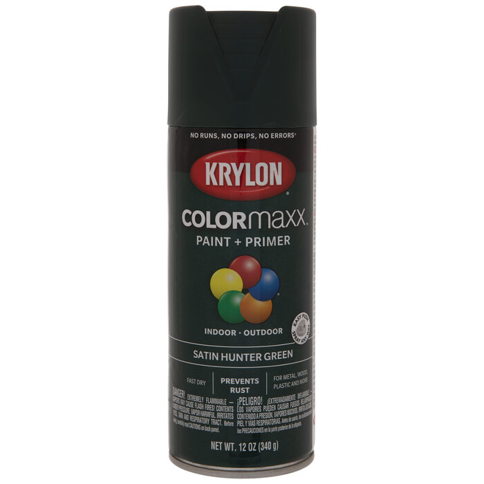 Hunter Green Krylon ColorMaxx Satin Spray Paint & Primer Hobby Lobby
