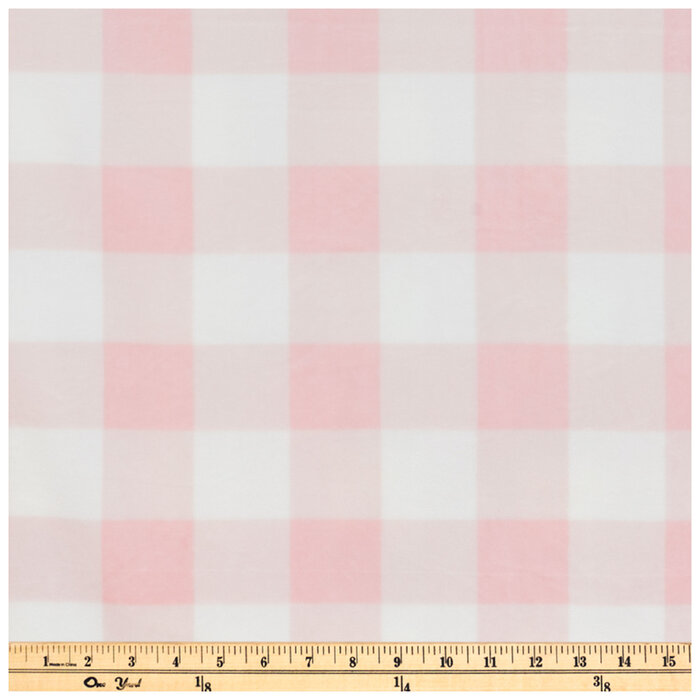 Pink & White Buffalo Check Minky Fleece Fabric Hobby Lobby 2208254